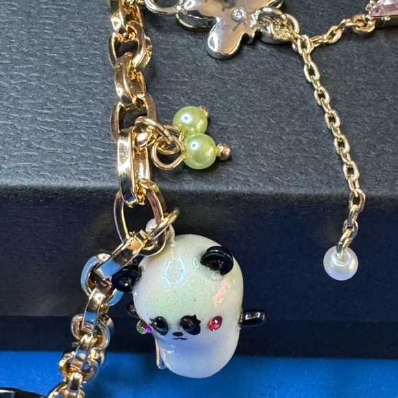 Betsey Johnson Gold Charm Necklace with Cat and Wing Pendants - Picture 12 of 12